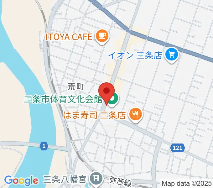 三条市体育文化会館の地図