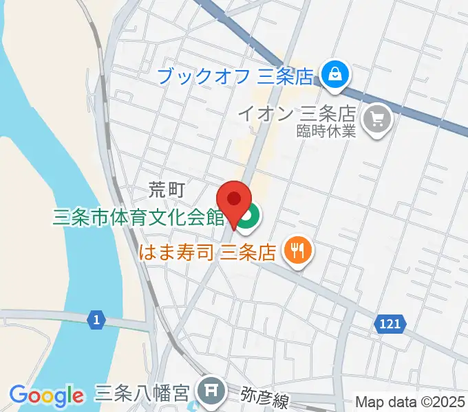 三条市体育文化会館の地図