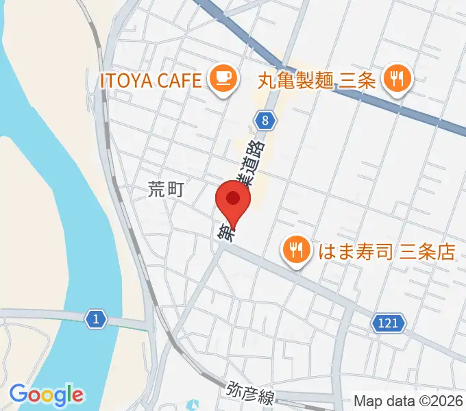 三条市体育文化会館の地図