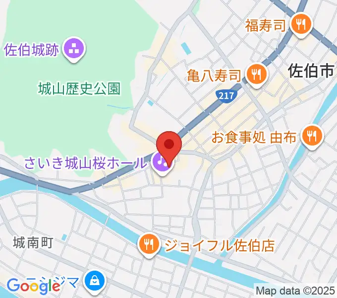 さいき城山桜ホールの地図