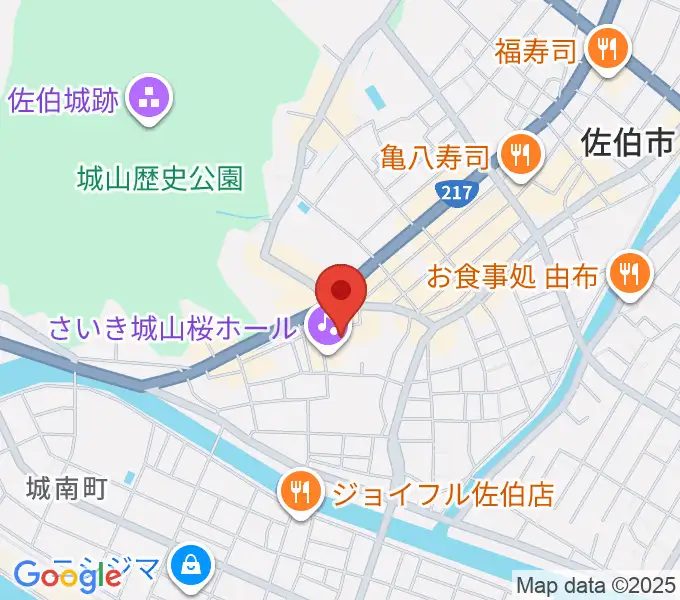 さいき城山桜ホールの地図