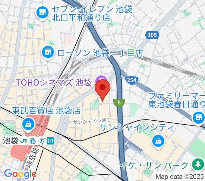 池袋ハレスタの地図