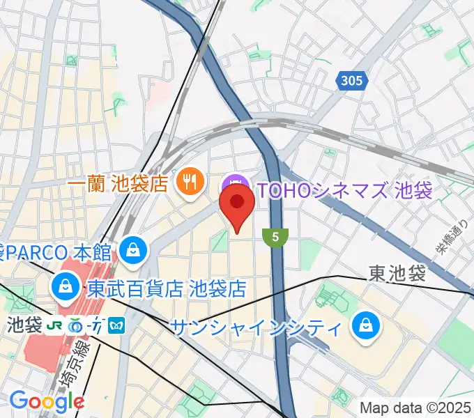 池袋ハレスタの地図