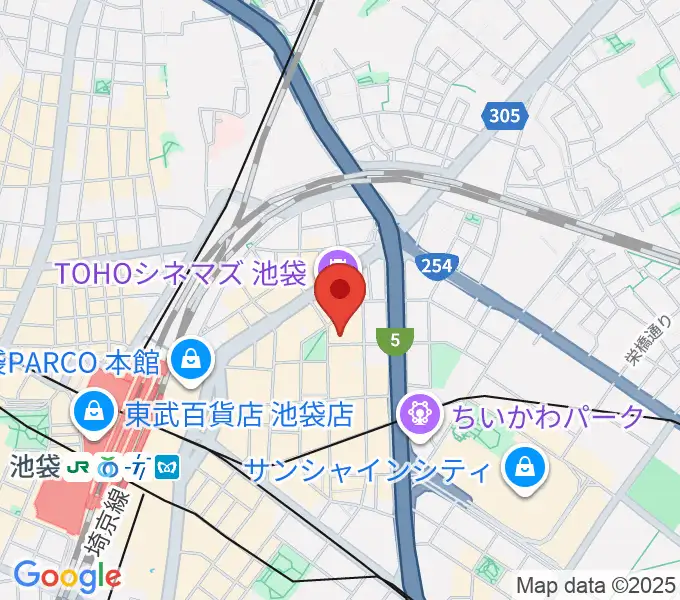 池袋ハレスタの地図