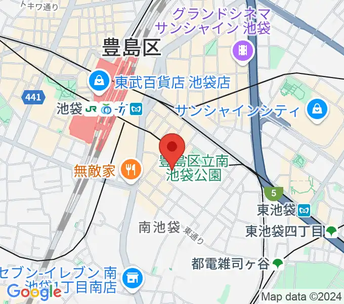 アカペラスタジオBASS ON TOP池袋東口店の地図