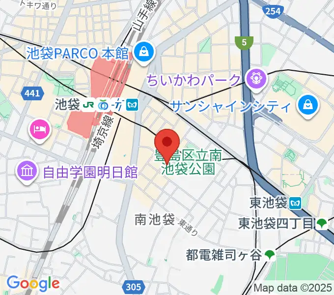アカペラスタジオBASS ON TOP池袋東口店の地図