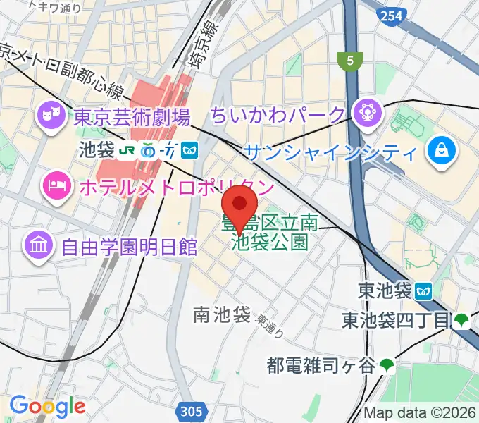 アカペラスタジオBASS ON TOP池袋東口店の地図