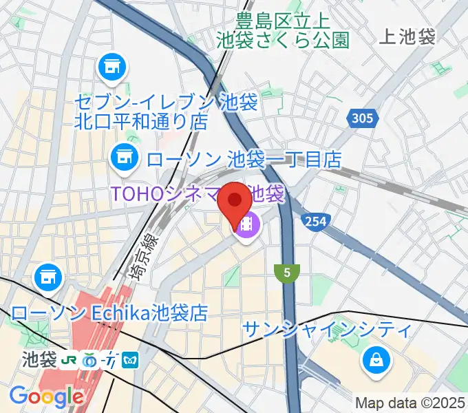 イケベ楽器店GET STOMPの地図