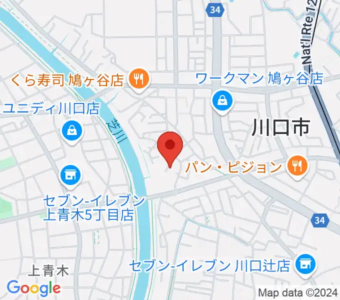 上野ピアノ教室の地図