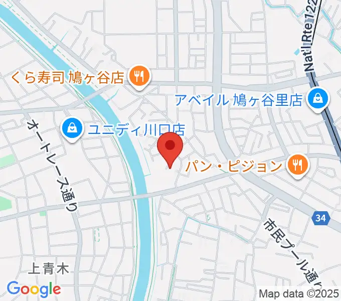 上野ピアノ教室の地図