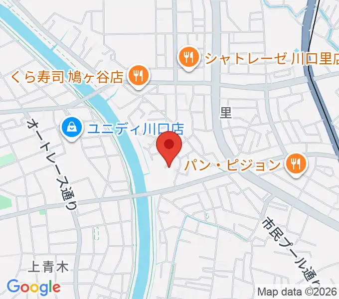 上野ピアノ教室の地図