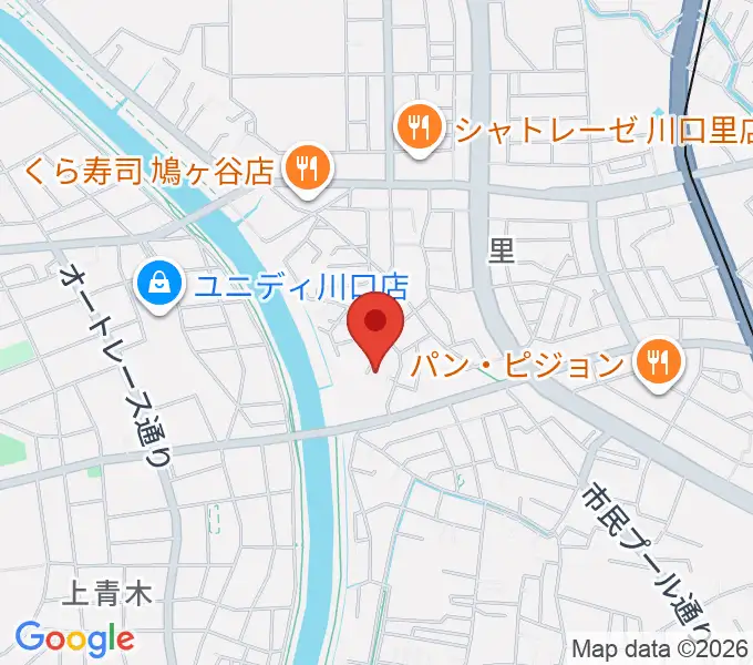 上野ピアノ教室の地図