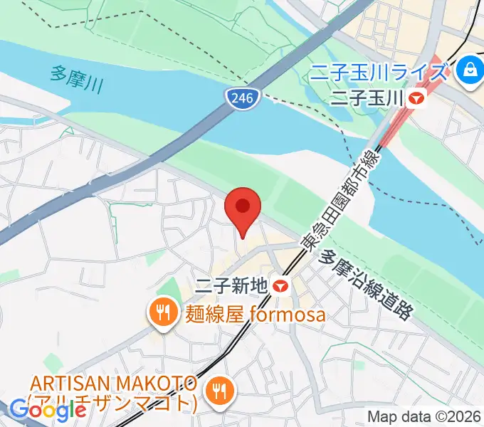 ふたこ音楽館の地図