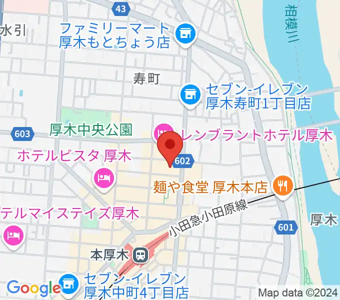 あつぎのえいがかんkikiの地図