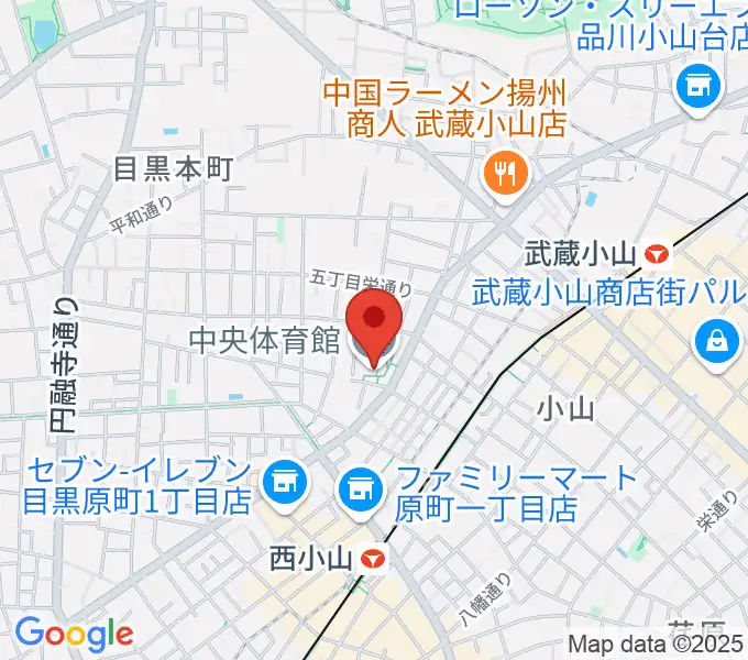目黒区立中央体育館の地図