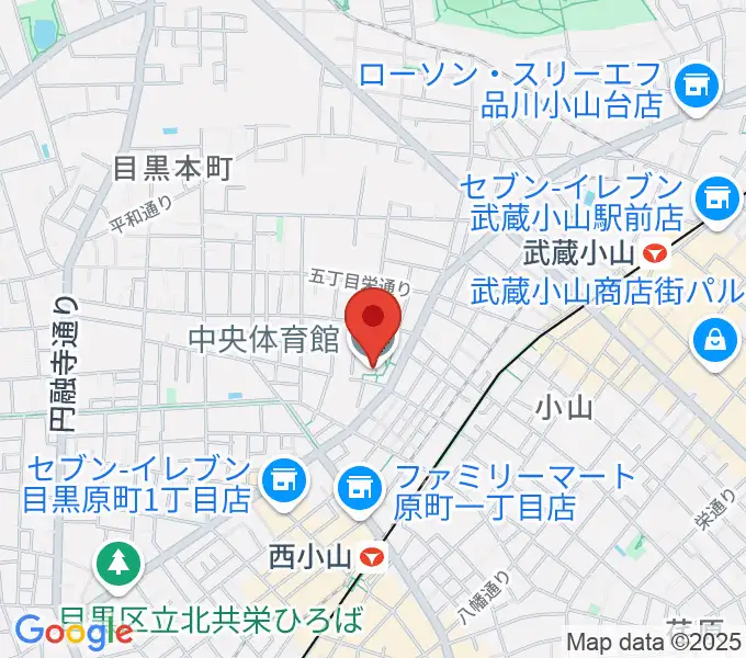 目黒区立中央体育館の地図