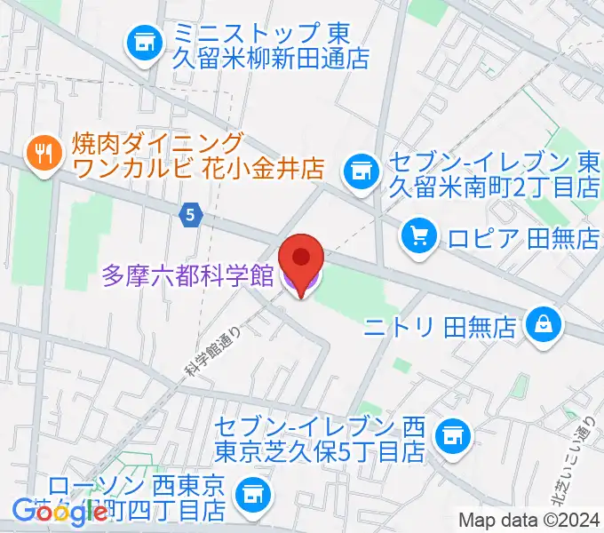 多摩六都科学館の地図