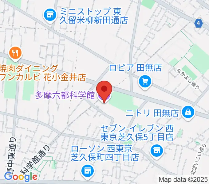 多摩六都科学館の地図