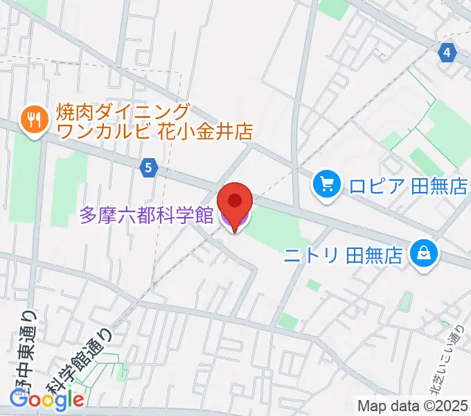 多摩六都科学館の地図
