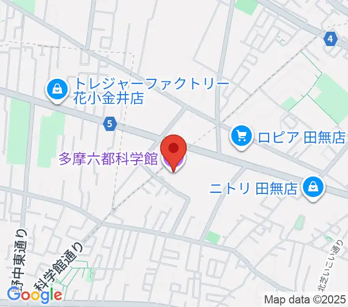 多摩六都科学館の地図