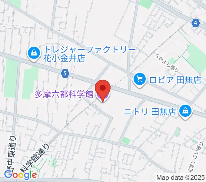 多摩六都科学館の地図