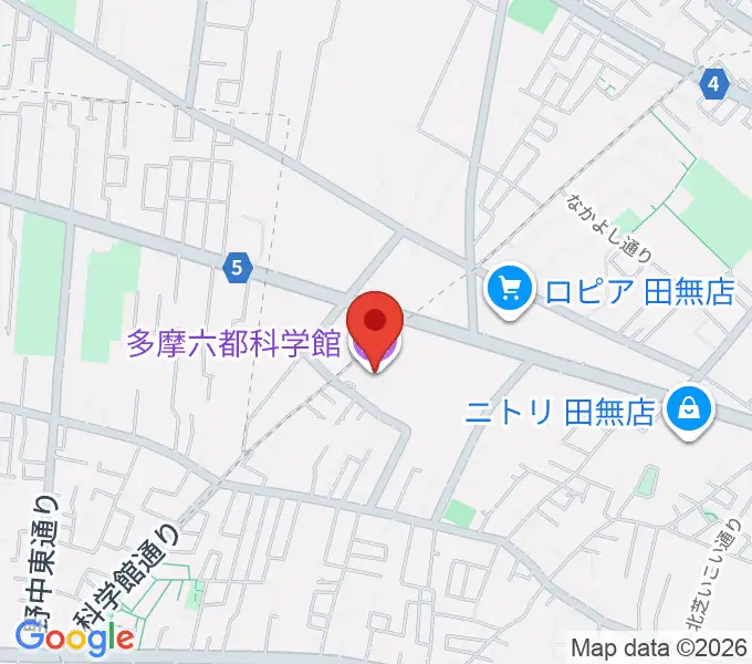 多摩六都科学館の地図