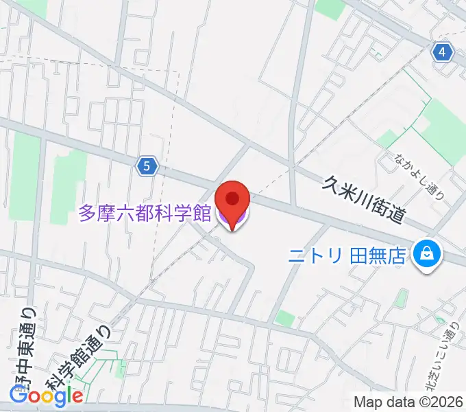 多摩六都科学館の地図