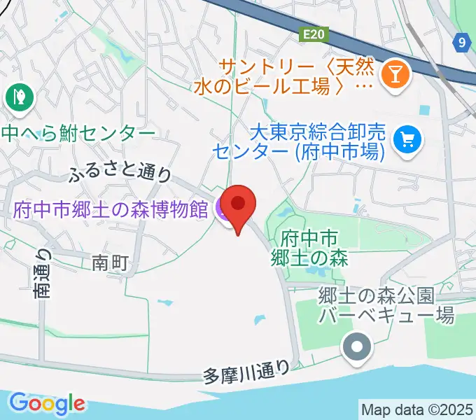 府中市郷土の森博物館の地図