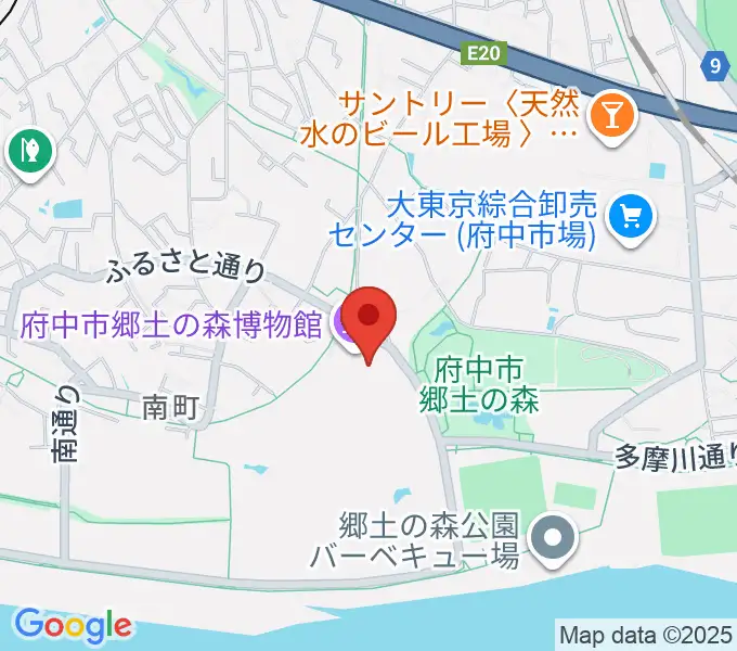 府中市郷土の森博物館の地図