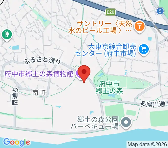 府中市郷土の森博物館の地図