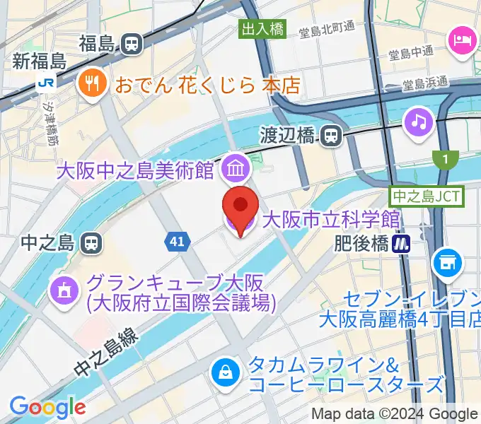 大阪市立科学館の地図