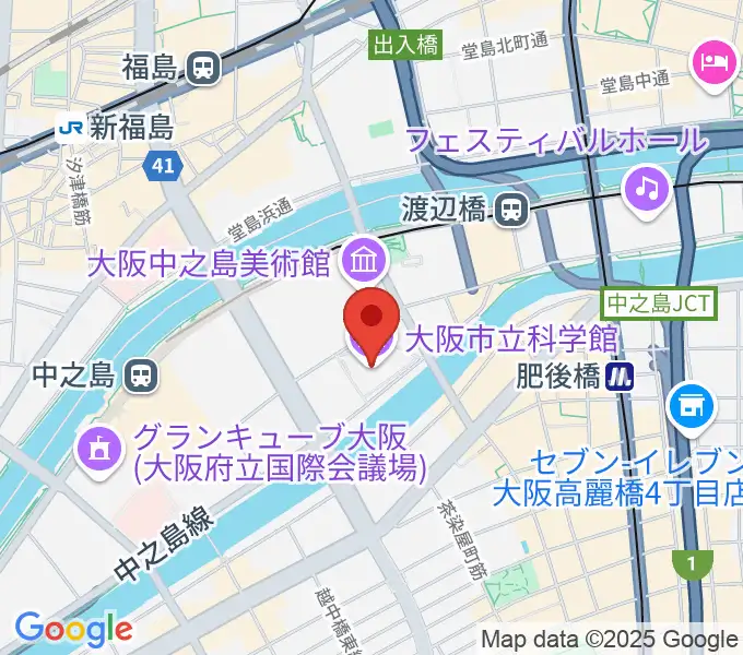 大阪市立科学館の地図