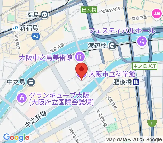 大阪市立科学館の地図