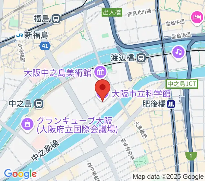 大阪市立科学館の地図