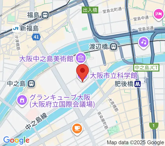 大阪市立科学館の地図
