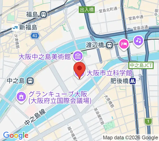 大阪市立科学館の地図