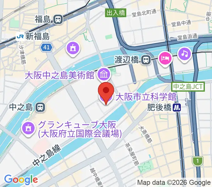 大阪市立科学館の地図