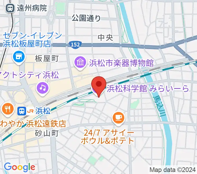 浜松科学館の地図