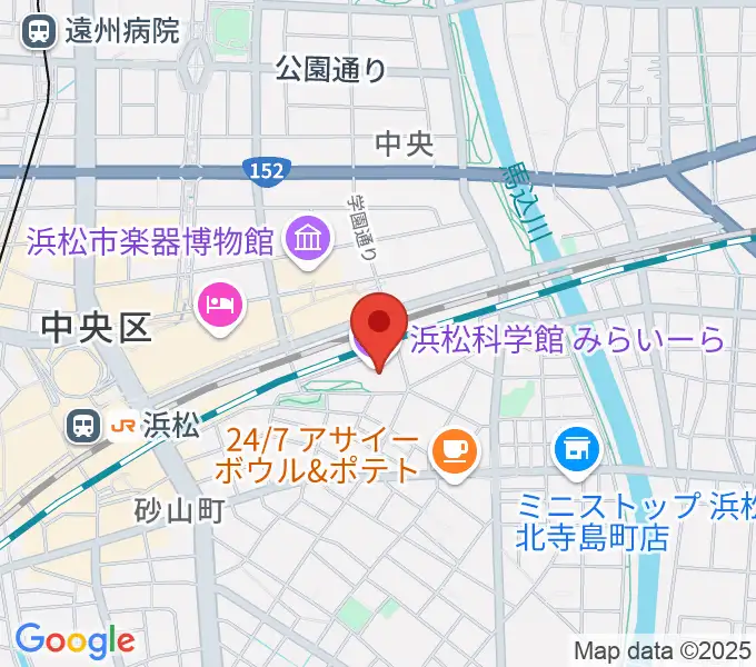 浜松科学館の地図