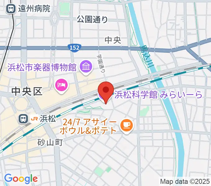浜松科学館の地図
