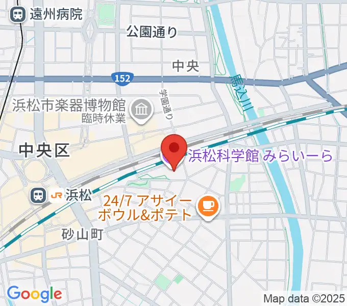 浜松科学館の地図