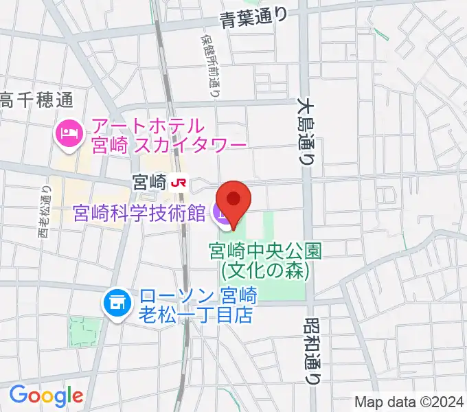 宮崎科学技術館の地図