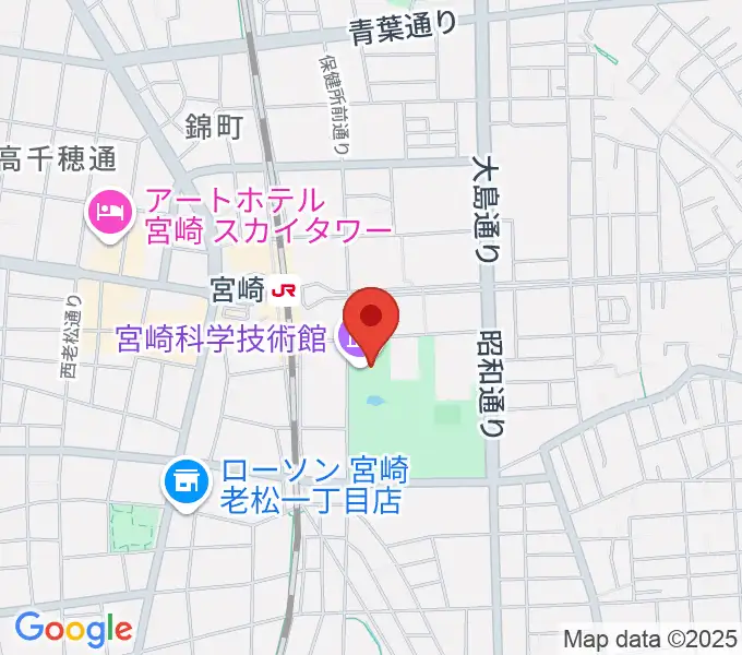 宮崎科学技術館の地図