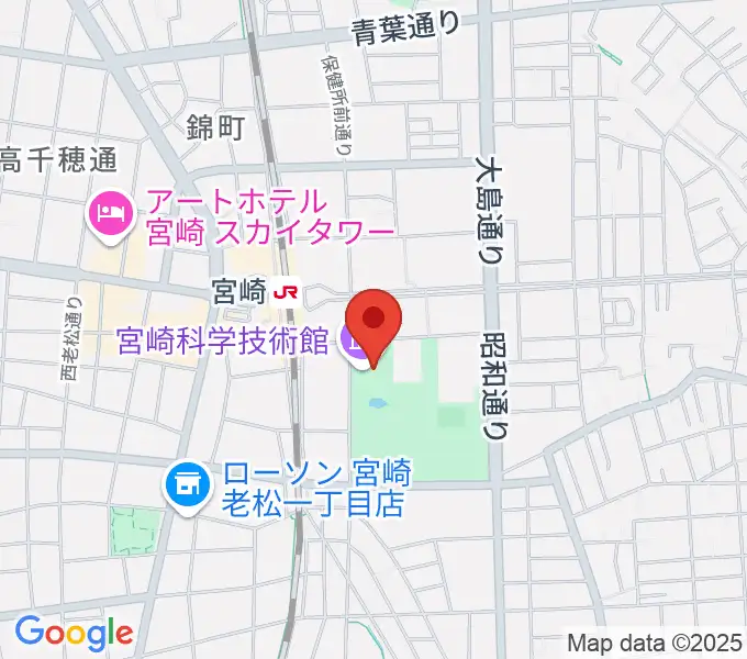 宮崎科学技術館の地図
