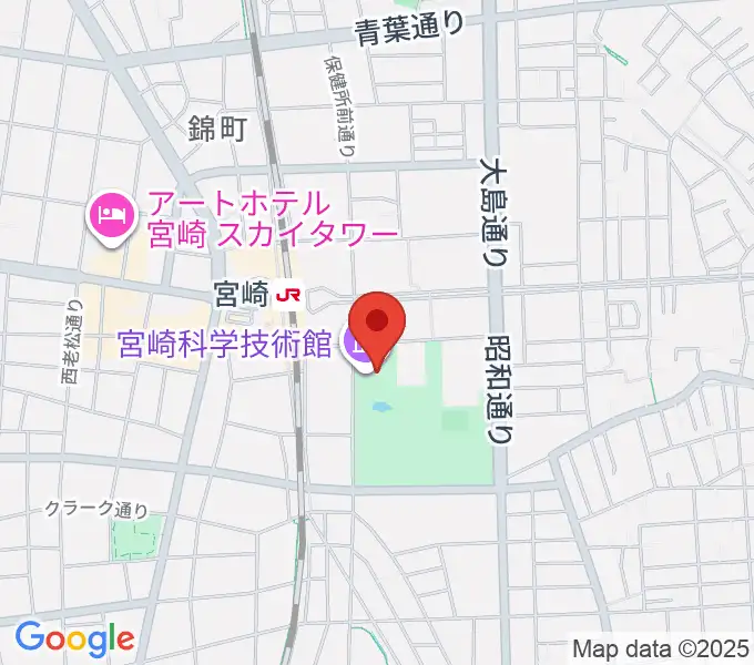 宮崎科学技術館の地図