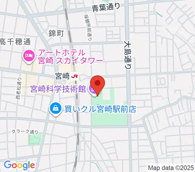 宮崎科学技術館の地図