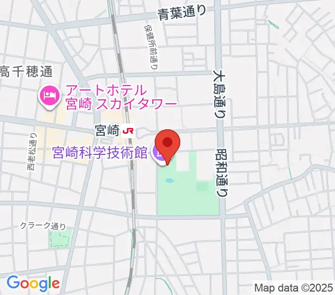 宮崎科学技術館の地図