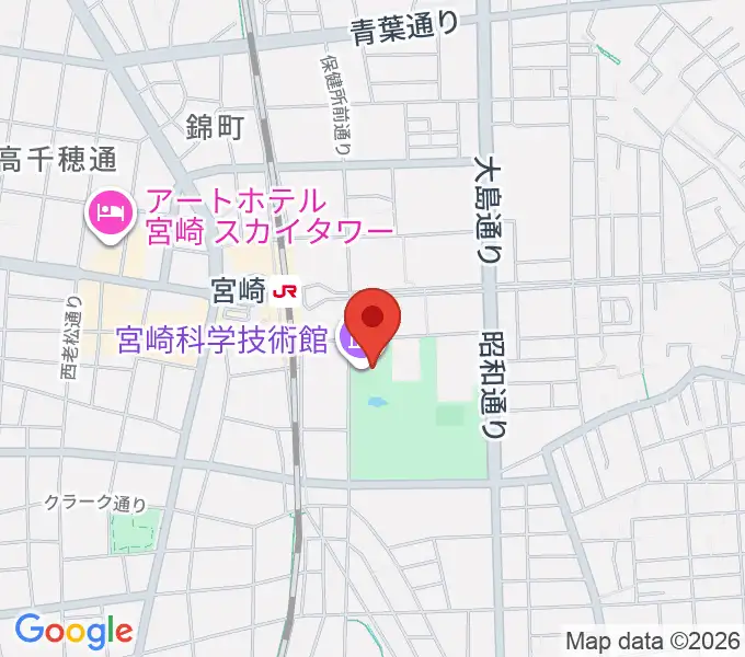 宮崎科学技術館の地図