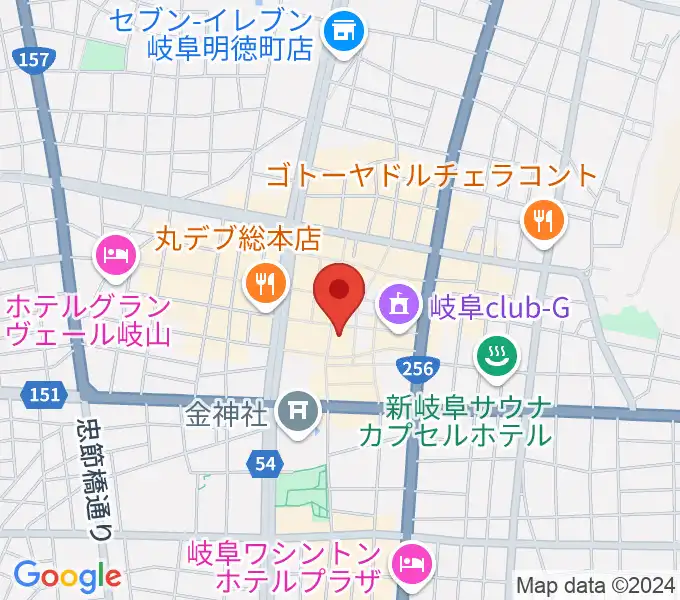 ぎふ葵劇場の地図