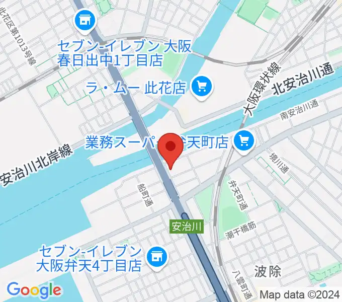 大阪弁天町 世界館の地図